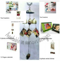 Tea Coasters, Calendar, Wind Chime & Photo Pen Drive